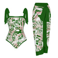 Fashion Printed One Piece Swimsuit And Cover Up 2305105856