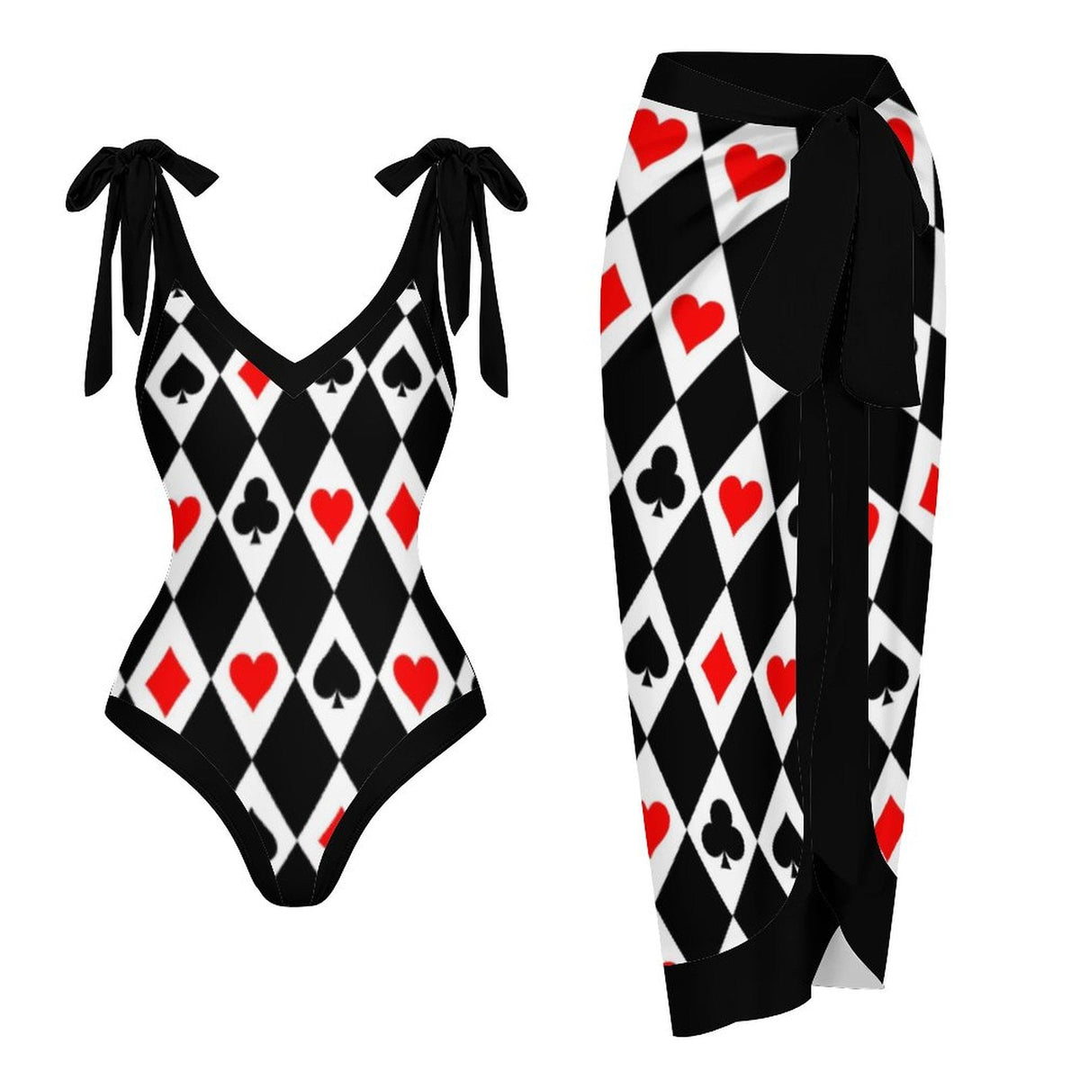 Casual Printed One Piece Swimsuit And Cover Up 2305106083