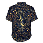 Men's Star And Moon Print Vacation Hawaiian Shirt 2306104045