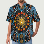 Men's Vintage Sun Print Vacation Hawaiian Shirt 2306104042