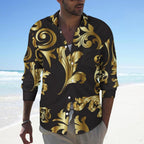Men's Casual Printed Long Sleeve Shirt 2306103086
