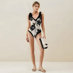 Casual Printed One Piece Swimsuit And Cover Up 2305104923
