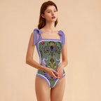 Fashion Printed One Piece Swimsuit And Cover Up 2306100619