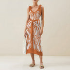 Casual Printed One-Piece Swimsuit And Cover Up 2305104032