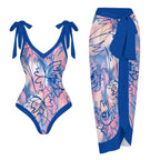 Casual Printed One Piece Swimsuit And Cover Up 2305106848
