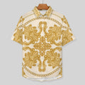 Men's Vintage Print Vacation Hawaiian Shirt 2306104054