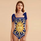 Fashion Printed One Piece Swimsuit And Cover Up 2305105404