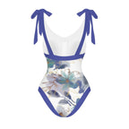 Casual Printed One Piece Swimsuit And Cover Up 2305106061