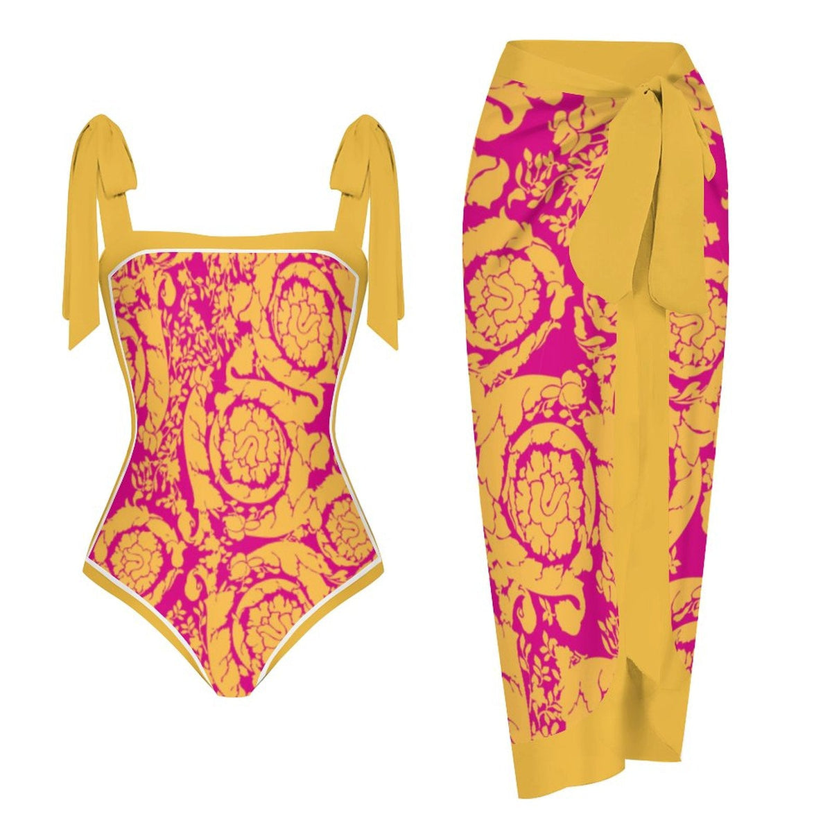 Fashion Printed One Piece Swimsuit And Cover Up 2306100607