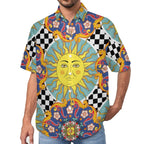 Men's Vintage Sun Print Vacation Hawaiian Shirt 2306104041