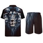 Men's Hawaiian Print Beach Two-Piece Suit 2305102355