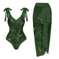 Casual Printed One Piece Swimsuit And Cover Up 2305104961