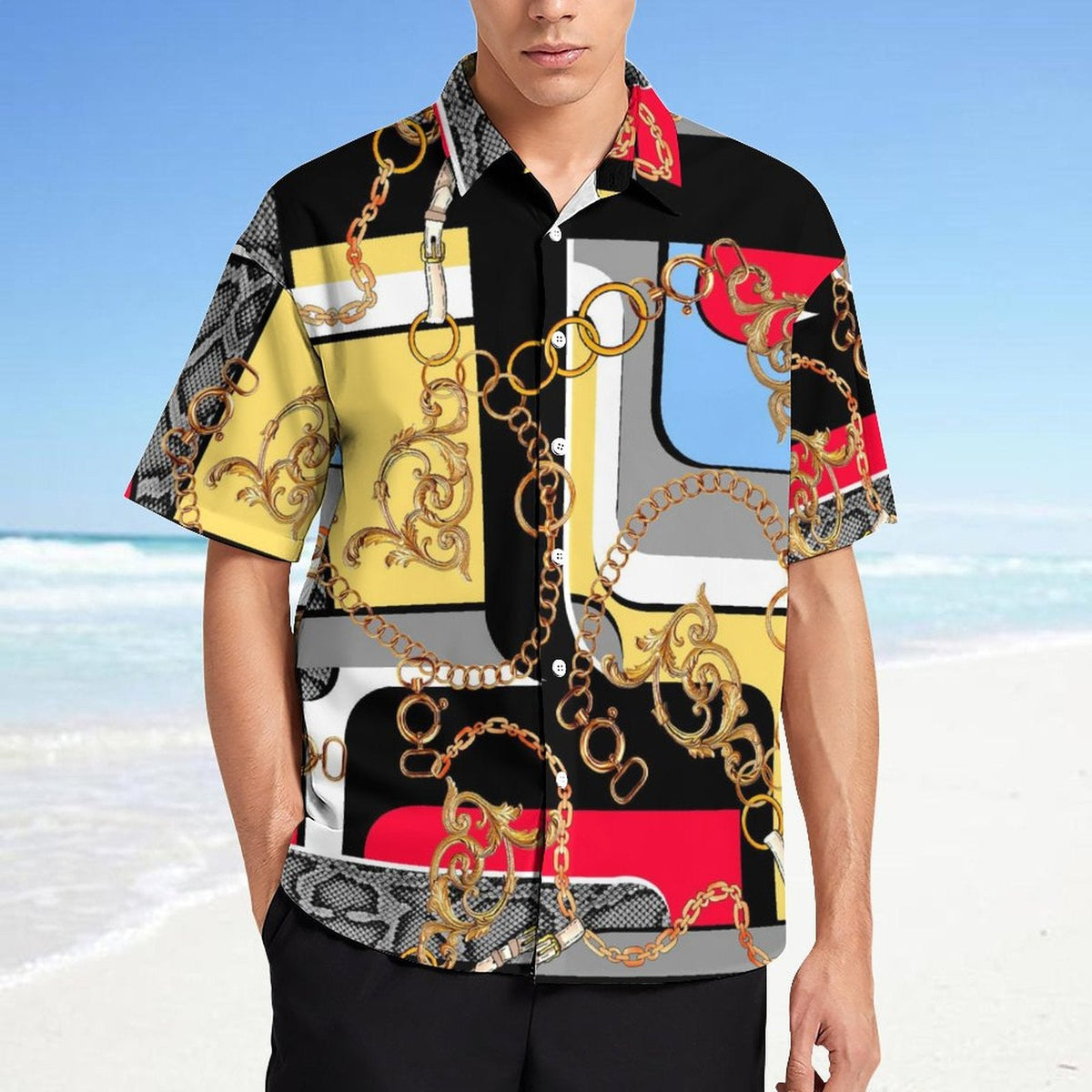 Men's Fashion Casual Printed Short Sleeve Shirts 2306100016