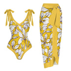Casual Printed One-Piece Swimsuit And Cover Up 2305102447