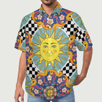 Men's Vintage Sun Print Vacation Hawaiian Shirt 2306104041