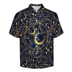 Men's Star And Moon Print Vacation Hawaiian Shirt 2306104045