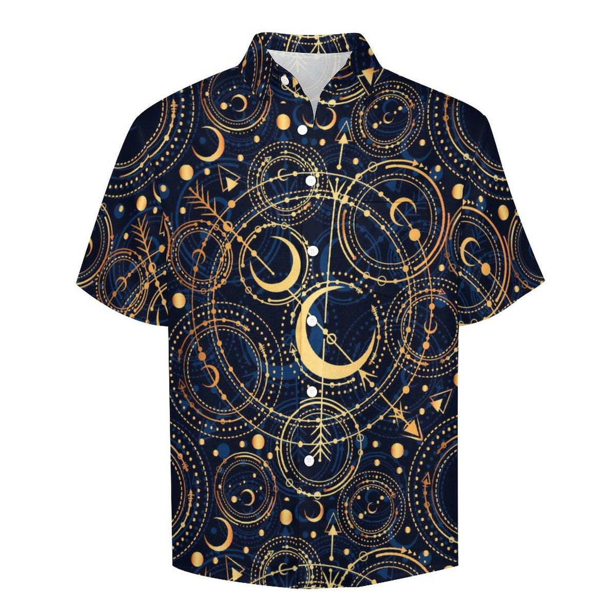 Men's Star And Moon Print Vacation Hawaiian Shirt 2306104045