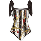 Fashion Printed One Piece Swimsuit And Cover Up 2306100603