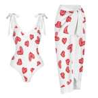 Casual Printed One Piece Swimsuit And Cover Up 2305106080