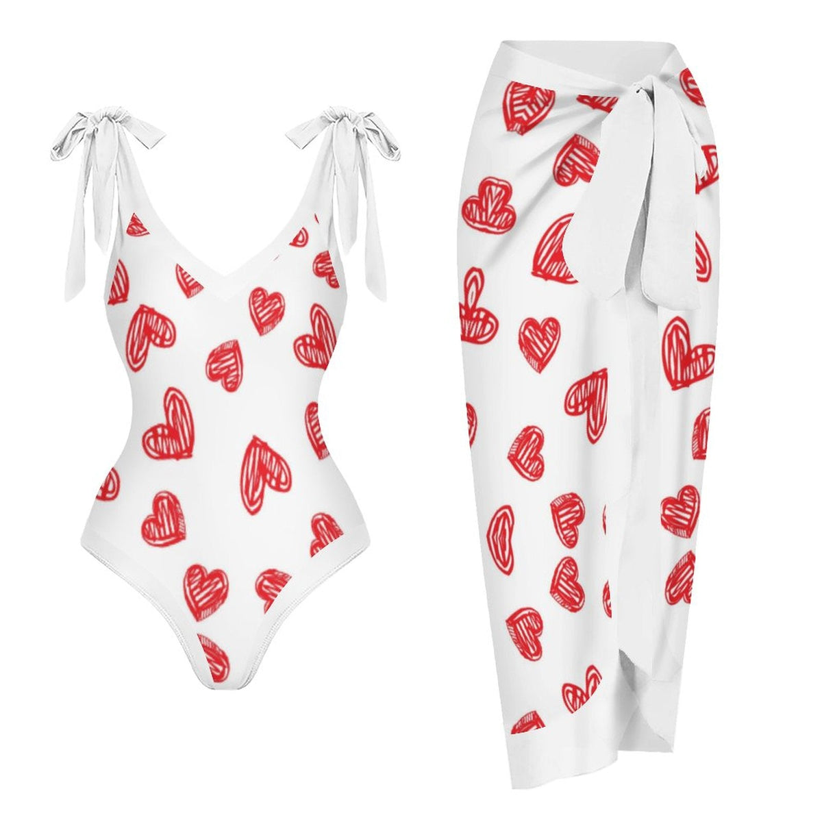 Casual Printed One Piece Swimsuit And Cover Up 2305106080