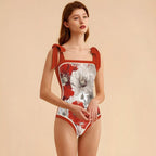 Fashion Printed One Piece Swimsuit And Cover Up 2305105387