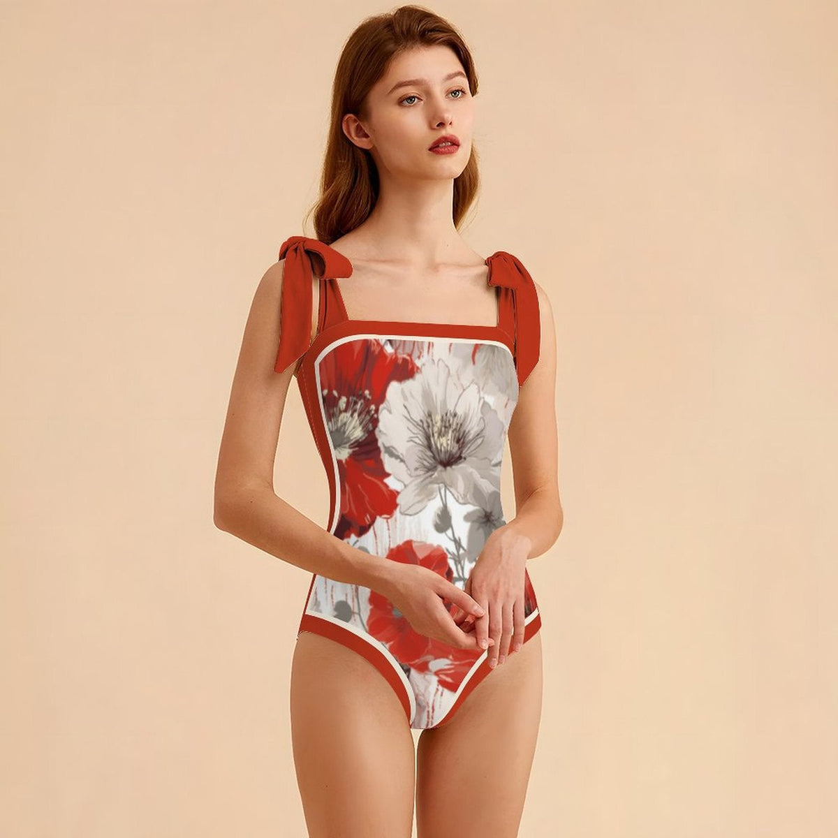 Fashion Printed One Piece Swimsuit And Cover Up 2305105387