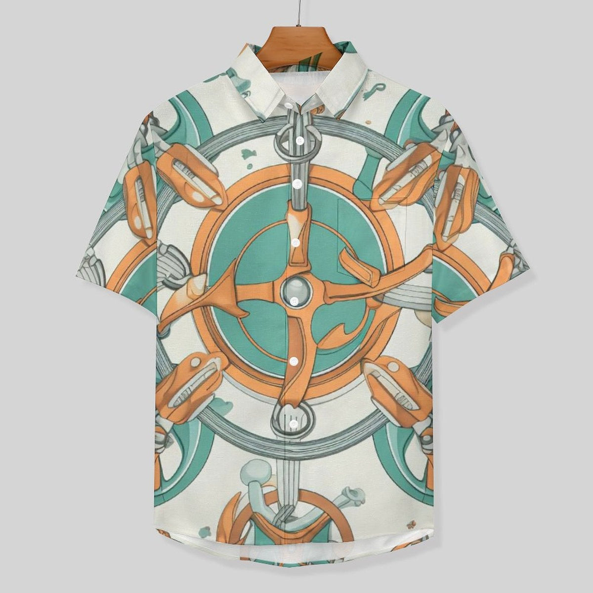 Men's Vintage Print Vacation Hawaiian Shirt 2306104048