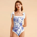 Fashion Printed One Piece Swimsuit And Cover Up 2305105236