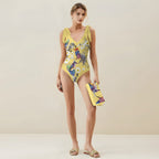 Casual Printed One-Piece Swimsuit And Cover Up 2305102752