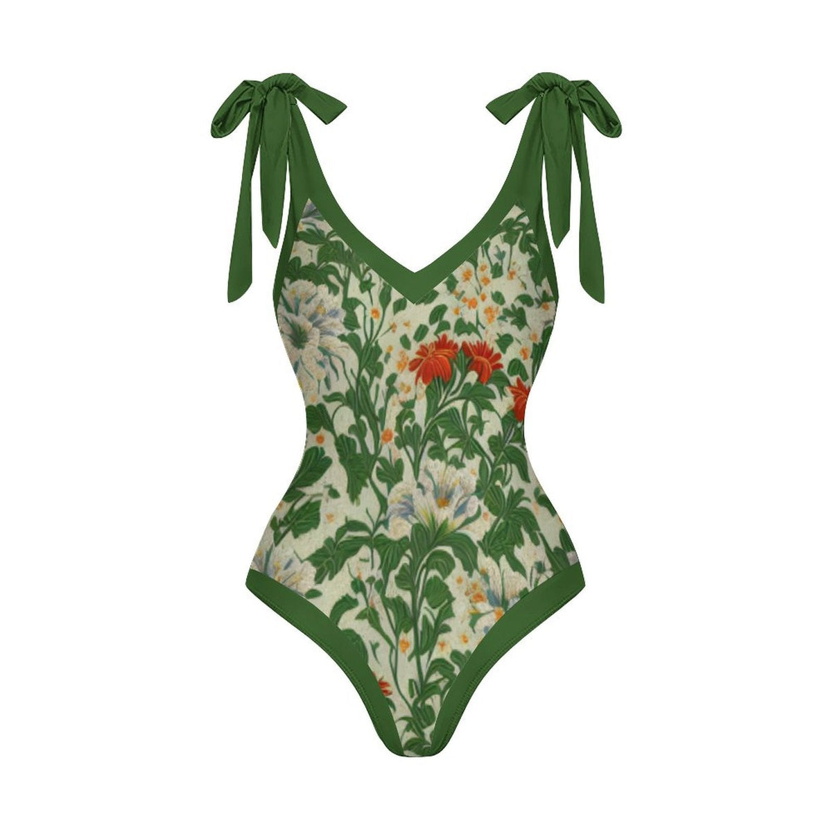 Casual Printed One-Piece Swimsuit And Cover Up 2305102482