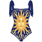 Fashion Printed One Piece Swimsuit And Cover Up 2305105404