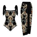 Fashion Printed One Piece Swimsuit And Cover Up 2305105225