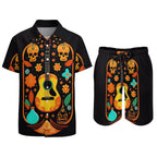 Men's Hawaiian Print Beach Two-Piece Suit 2305102307