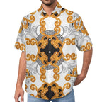 Men's Vintage Print Vacation Hawaiian Shirt 2306104047