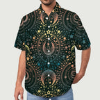 Men's Star And Moon Print Vacation Hawaiian Shirt 2306104044