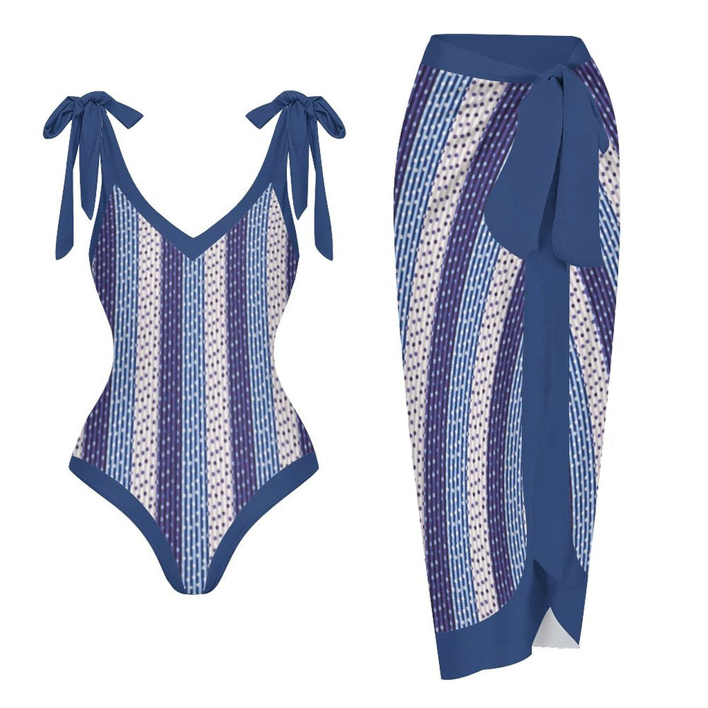 Casual Printed One Piece Swimsuit And Cover Up 2305105787