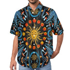Men's Vintage Sun Print Vacation Hawaiian Shirt 2306104042