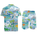 Men's Hawaiian Print Beach Two-Piece Suit 2305102344