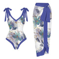 Casual Printed One Piece Swimsuit And Cover Up 2305106061