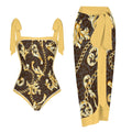 Fashion Printed One Piece Swimsuit And Cover Up 2305106046