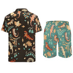 Men's Hawaiian Print Beach Two-Piece Suit 2305102350