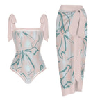 Fashion Printed One Piece Swimsuit And Cover Up 2305106812