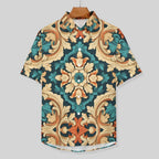 Men's Vintage Print Vacation Hawaiian Shirt 2306104043