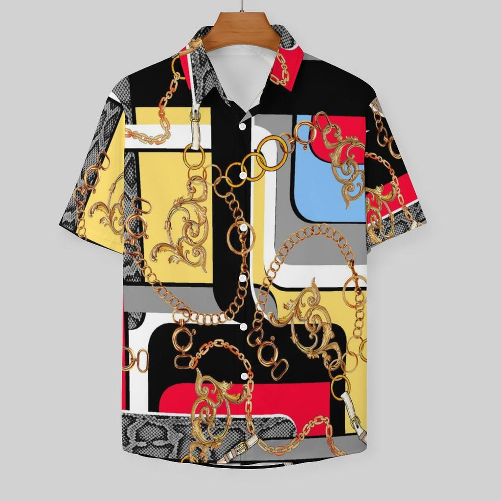 Men's Fashion Casual Printed Short Sleeve Shirts 2306100016