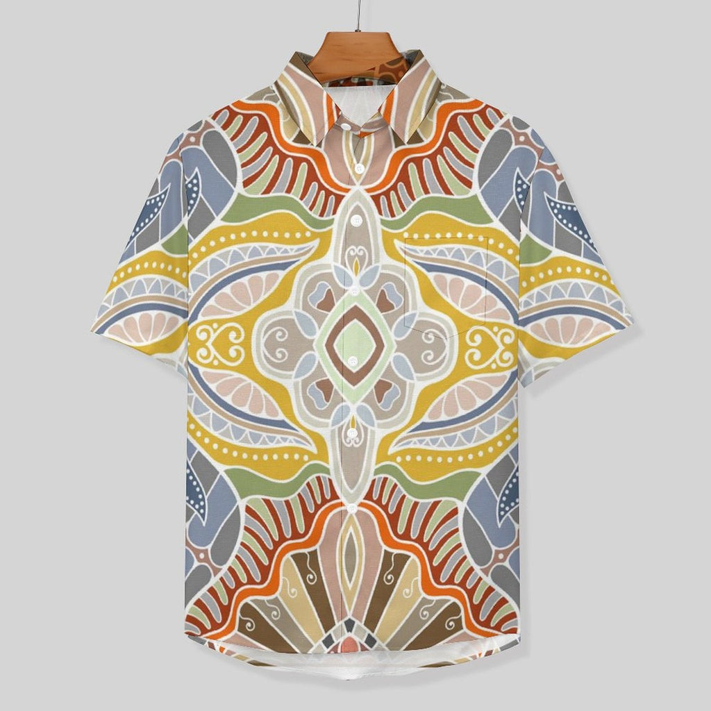 Men's Vintage Print Vacation Hawaiian Shirt 2306104050