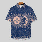 Men's Star And Moon Print Vacation Hawaiian Shirt 2306104046