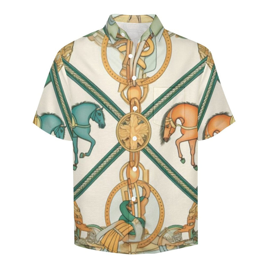 Men's Vintage Print Vacation Hawaiian Shirt 2306104049