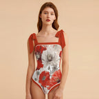 Fashion Printed One Piece Swimsuit And Cover Up 2305105387