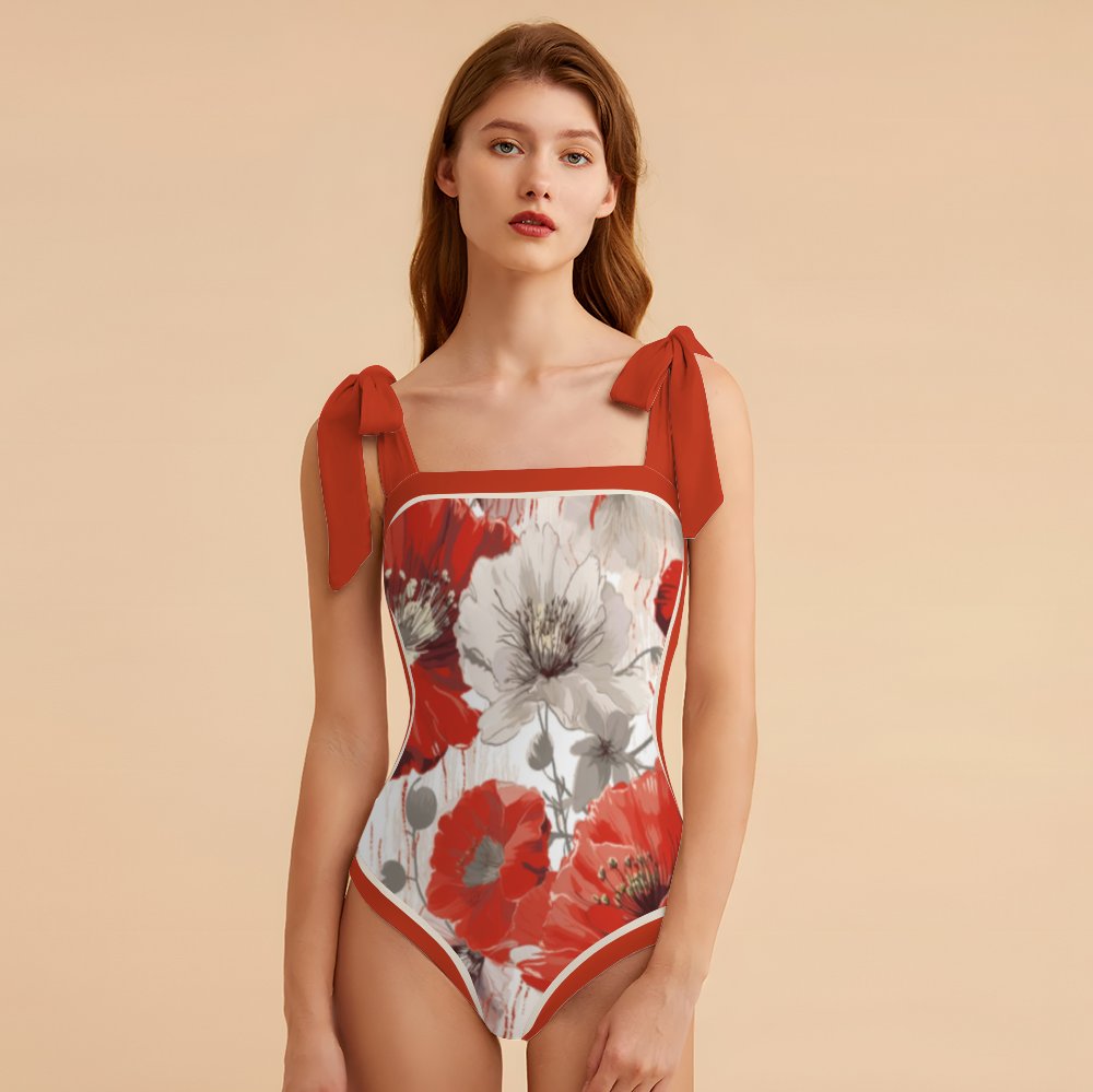 Fashion Printed One Piece Swimsuit And Cover Up 2305105387
