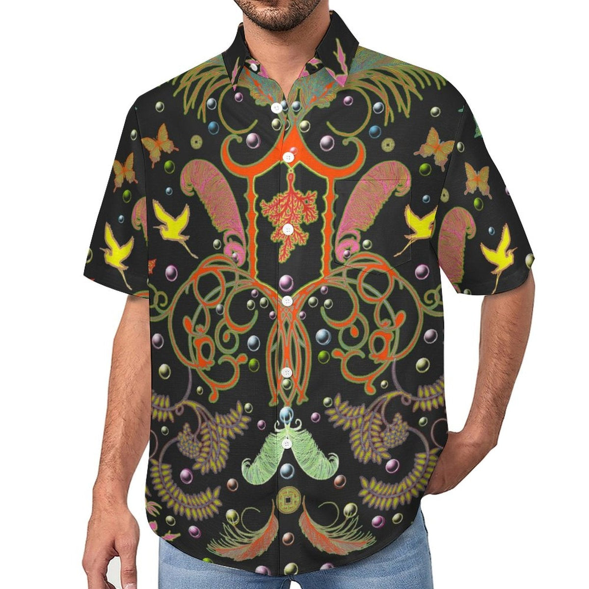 Men's Vintage Animal Print Vacation Hawaiian Shirt 2306104040